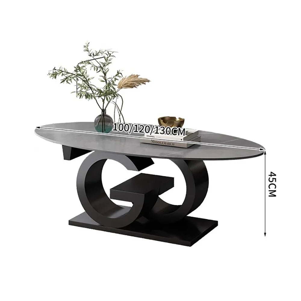 Nordic Luxury Oval Coffee Table: Designer, Large, Waterproof, Living Room Decor