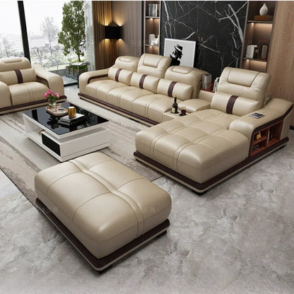 Luxury Nordic Sofa: Designer Corner Sectional, Reclining Lounge Furniture