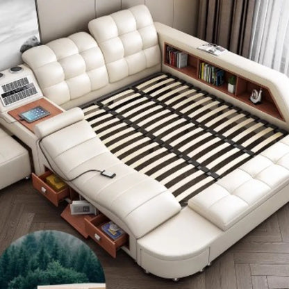 King Size Wooden Double Bed with Storage - Luxury & Multifunctional