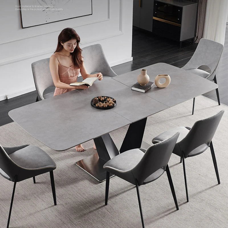 Modern Folding Dining Table: Minimalist Italian Design, Rectangular, Small Apartment, Foldable Kitchen Furniture