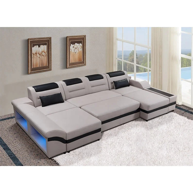 Modern Luxury Leather Recliner Sofa Set for Living Room Furniture