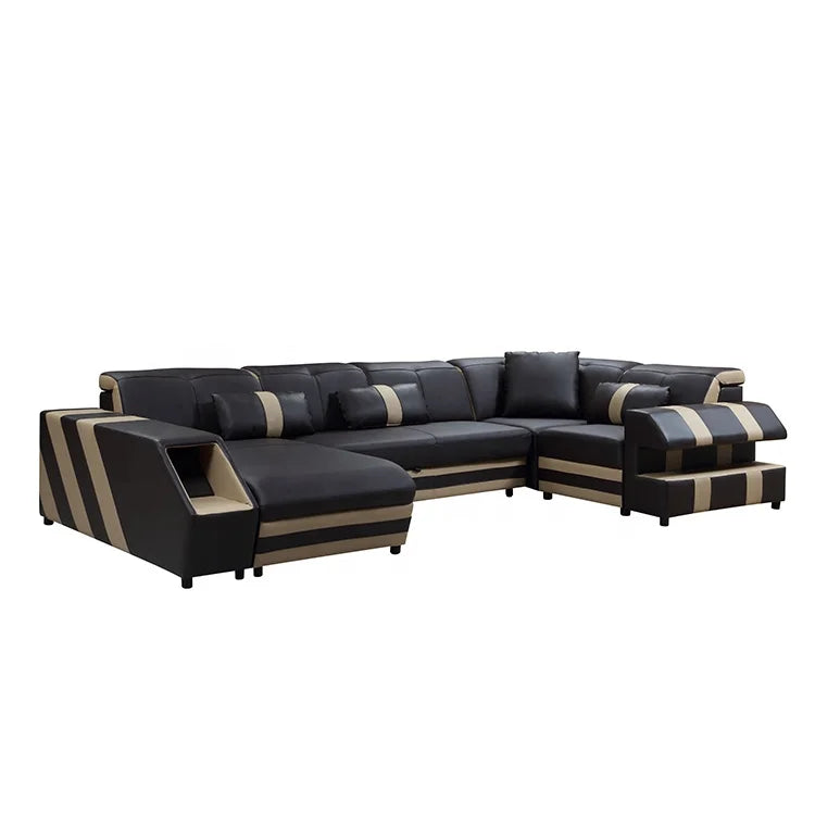 Modern Couch Living Room Sofa Set Furniture Recliner Luxury Black Pure Leather Sofa Turkey