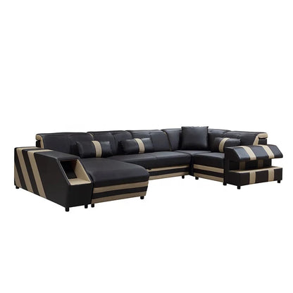 Modern Couch Living Room Sofa Set Furniture Recliner Luxury Black Pure Leather Sofa Turkey