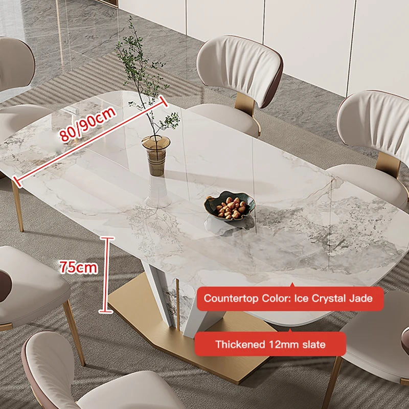 Center Luxury Dining Tables: Marble, Chair Combination, Modern, Small Apartment Furniture