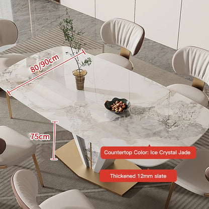 Center Luxury Dining Tables: Marble, Chair Combination, Modern, Small Apartment Furniture