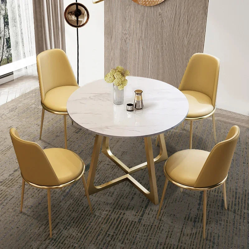 Round Dining Table: Modern White, Space-Saving, Small Size for Living Room