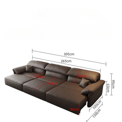 Electric Sofa Convertible for Cinema Living Room - Genuine Leather