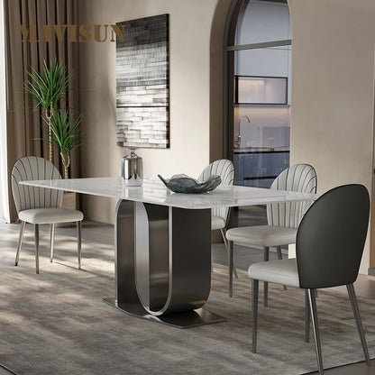 Italian Minimalist Dining Table: Modern, Luxury, Small Apartment, Garden Sets