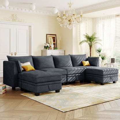 U-Shape Sectional Sofa, Convertible Sofa