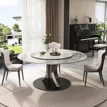 Rotator Dining Table Set: Unique Round Design, White Wood, Luxury Restaurant Furniture