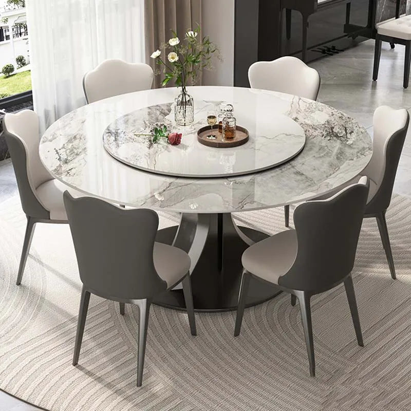 Rotator Dining Table Set: Unique Round Design, White Wood, Luxury Restaurant Furniture