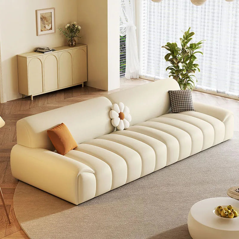 Europe Lazy Fancy Sofa Chair - Soft Modern White Loveseat