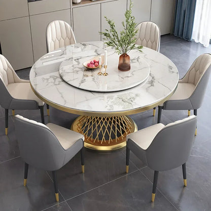 Round Modern Dining Table: Designer Nordic Style, Space-Saving, Foldable, Living Room Furniture