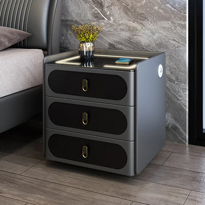 Minimalist Modern Nightstand with Safe Drawer and Italian Design