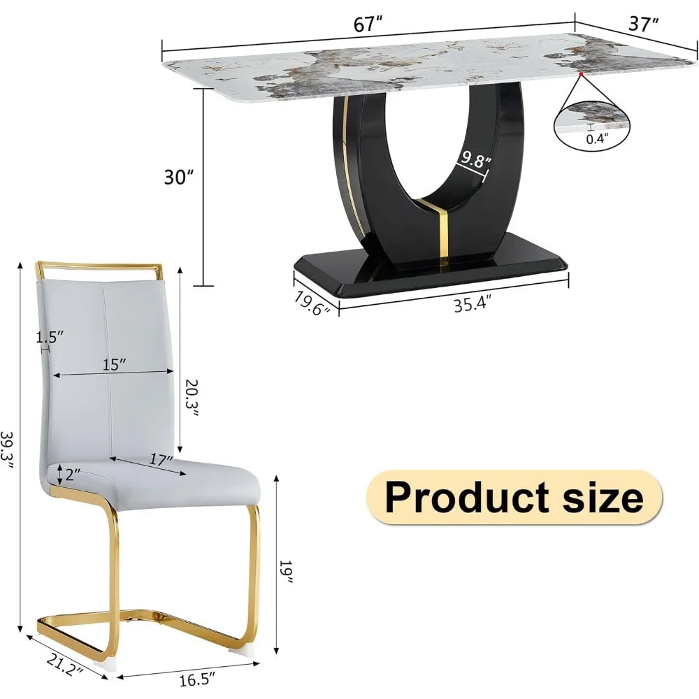 Counter Height Dining Table Set for 8: 9-Piece Set for Kitchen and Living Room