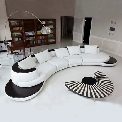 Italian Minimalist L-Shaped Genuine Leather Corner Sofa – High-End Villa Custom Design