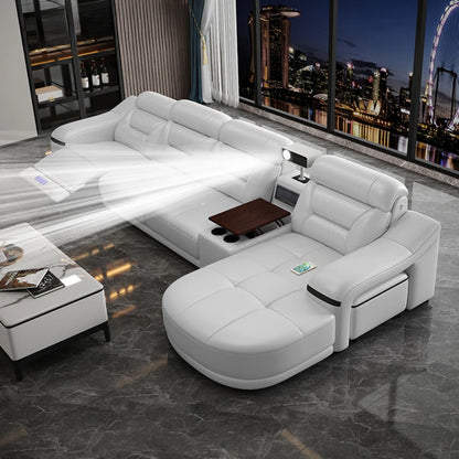 Unique Genuine Leather Reclining Sofa - Modern Designer Lounge