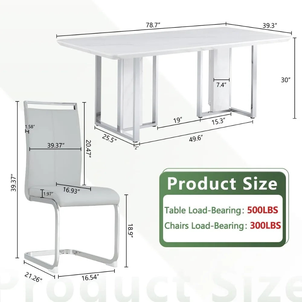 Counter Height Dining Table Set for 8: 9-Piece Set for Kitchen and Living Room