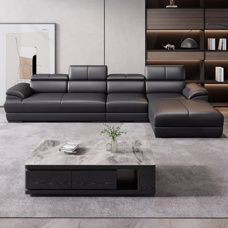 Designer Black Luxury Sofa - Modern Recliner & Sectional