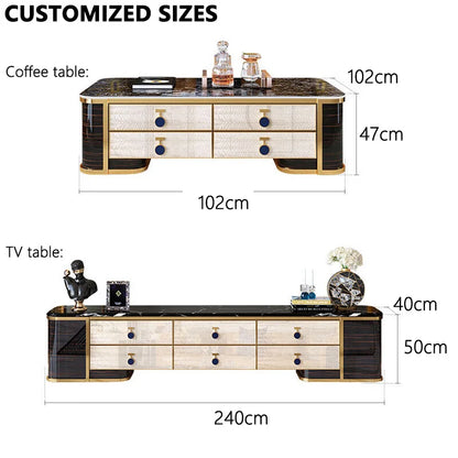 Complete Living Room Set: Sofa, Coffee Table, Side Tables, TV Table