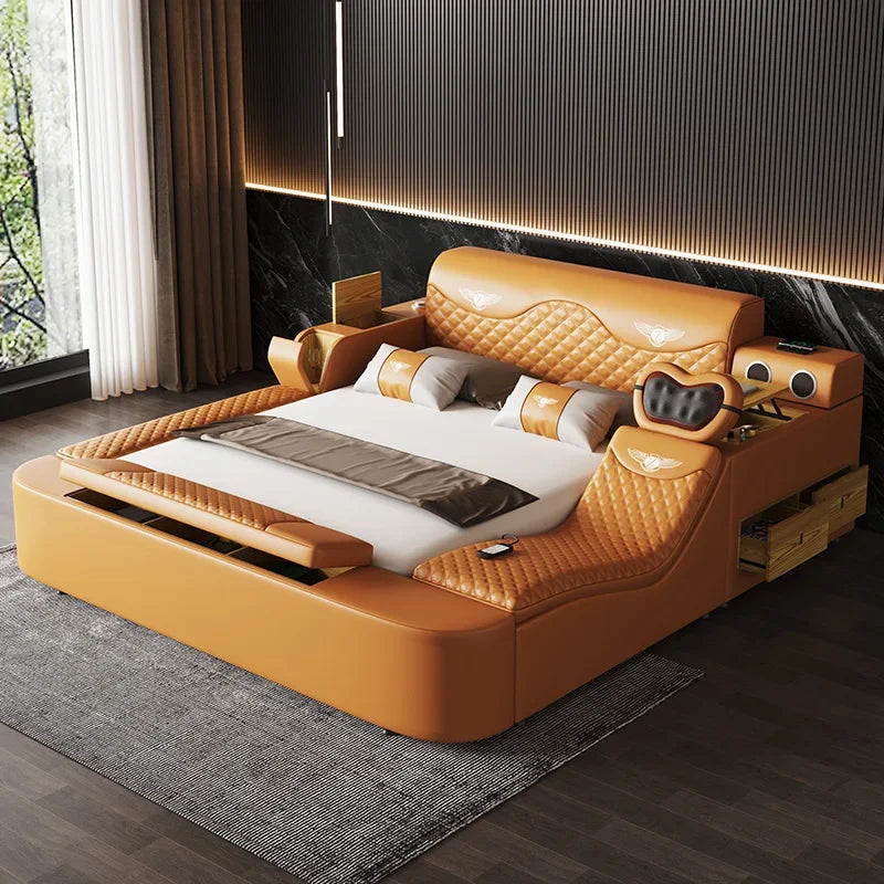 Multifunctional Smart Bed | Tech Smart, Massage, Leather Cama