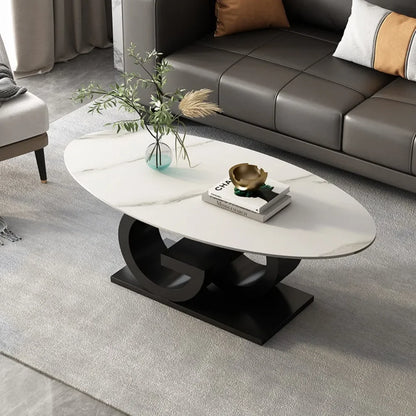 Nordic Luxury Oval Coffee Table: Designer, Large, Waterproof, Living Room Decor