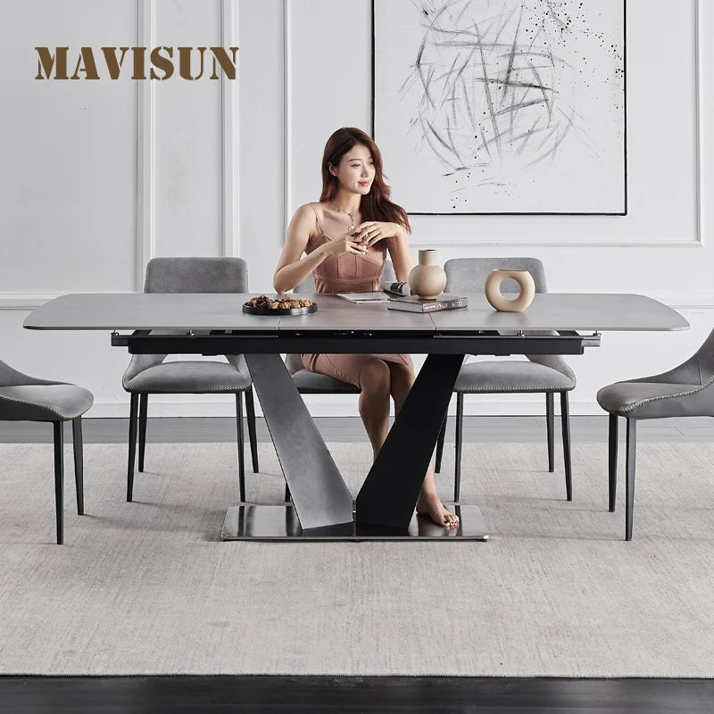 Modern Folding Dining Table: Minimalist Italian Design, Rectangular, Small Apartment, Foldable Kitchen Furniture