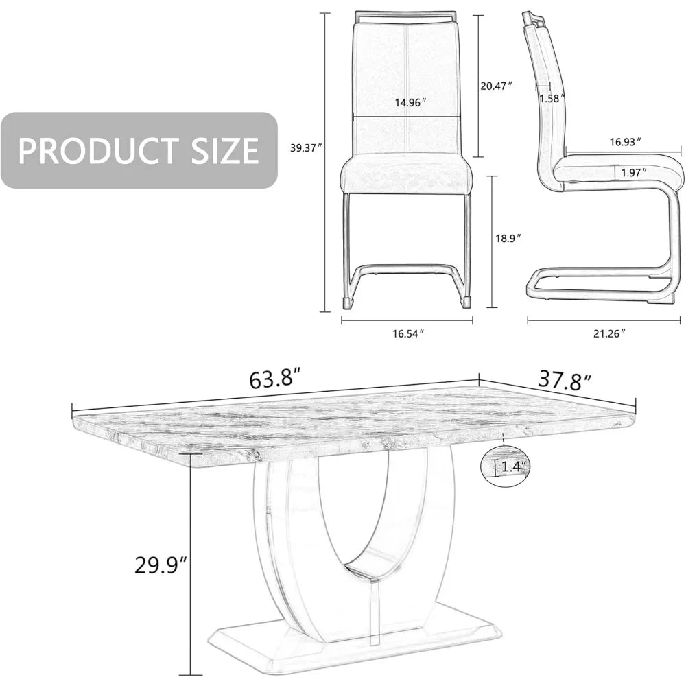 Counter Height Dining Table Set for 6: 7-Piece Set for Kitchen and Living Room