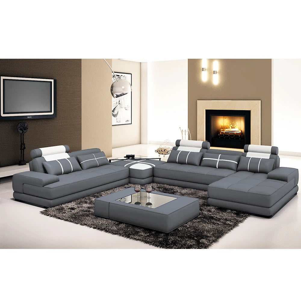 Luxury Leather Recliner Sofa Set for Modern Home Living