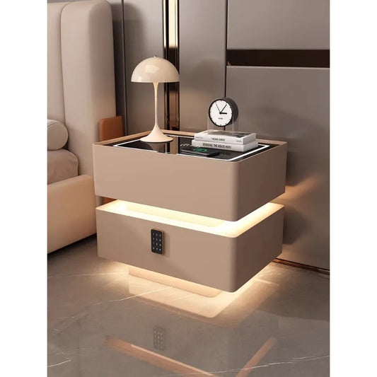 Household Smart Bedside Table with Wireless Charging & Storage