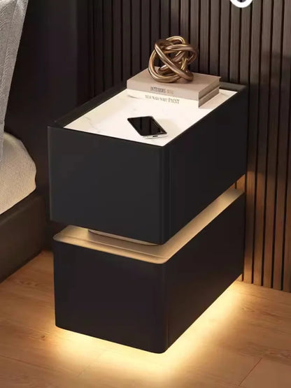 Creative 25cm Smart Bedside Table with Sensor Light & Charging