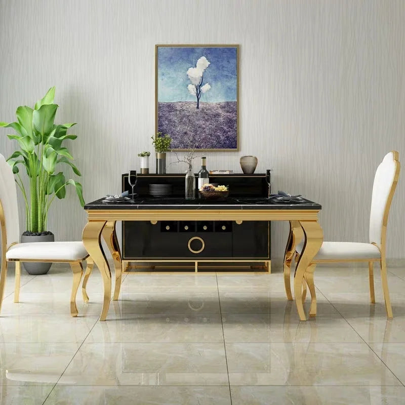 Designer Rectangular Floor Table: White Marble, Luxury, Space-Saving