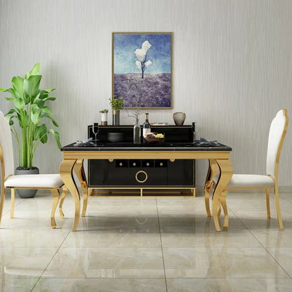 Designer Rectangular Floor Table: White Marble, Luxury, Space-Saving