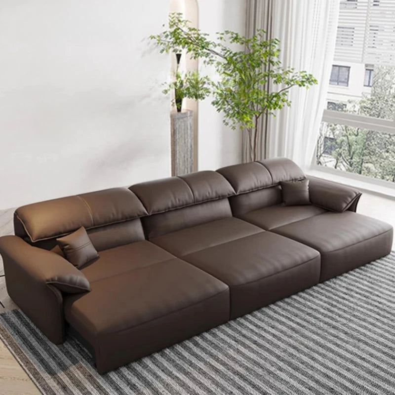 Electric Sofa Convertible for Cinema Living Room - Genuine Leather