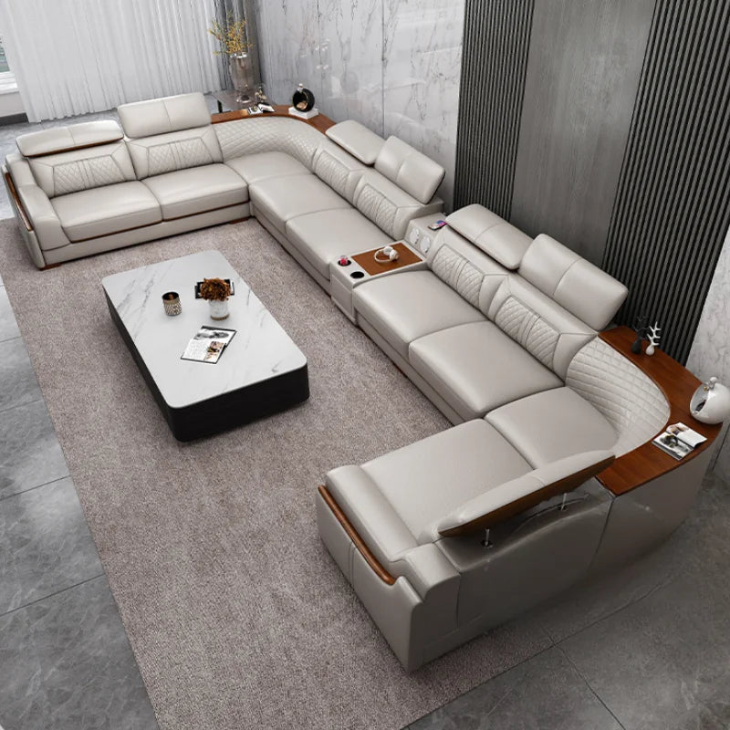 Fancy Modern Lazy Reclining Sectional Couch, Italian Canape