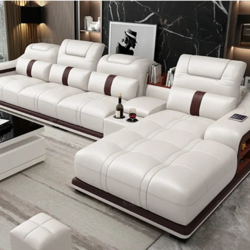 Luxury Nordic Sofa: Designer Corner Sectional, Reclining Lounge Furniture