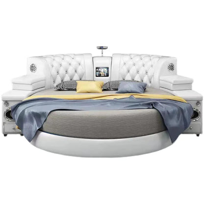 Pretty White Double Bed - Modern Elegant Multifunctional Superking