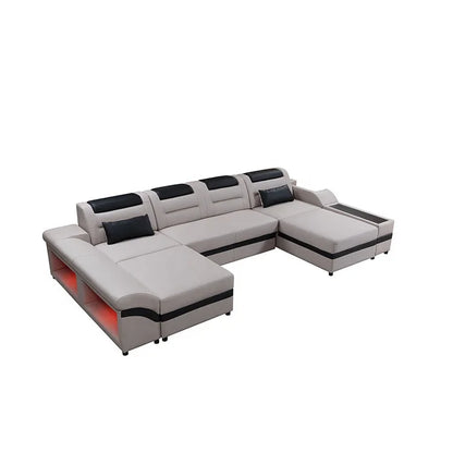 Modern Luxury Leather Recliner Sofa Set for Living Room Furniture