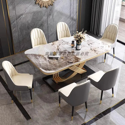 Nordic Design Dining Table: Modern, Waterproof, White, Luxury, Space-Saving