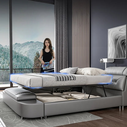 Smart King Size Bed with Drawers - Luxury Multifunctional Frame