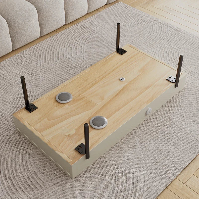 Multi-Function Smart Coffee Table: Nordic Style, Wireless Charging, USB, Bluetooth Speaker