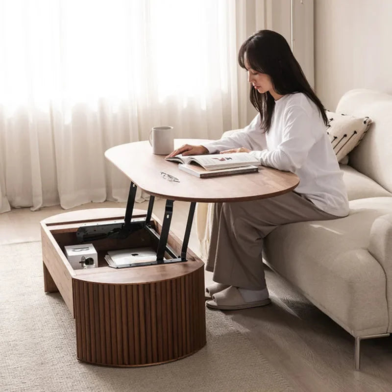 Storage Coffee Table: Modern Organizer, Mobile, Minimalist Living Room Furniture