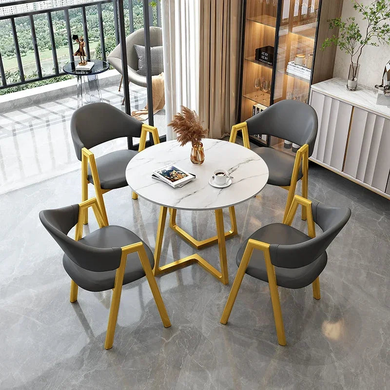 Luxury Round Dining Table: Waterproof Nordic, Modern Minimalist Design