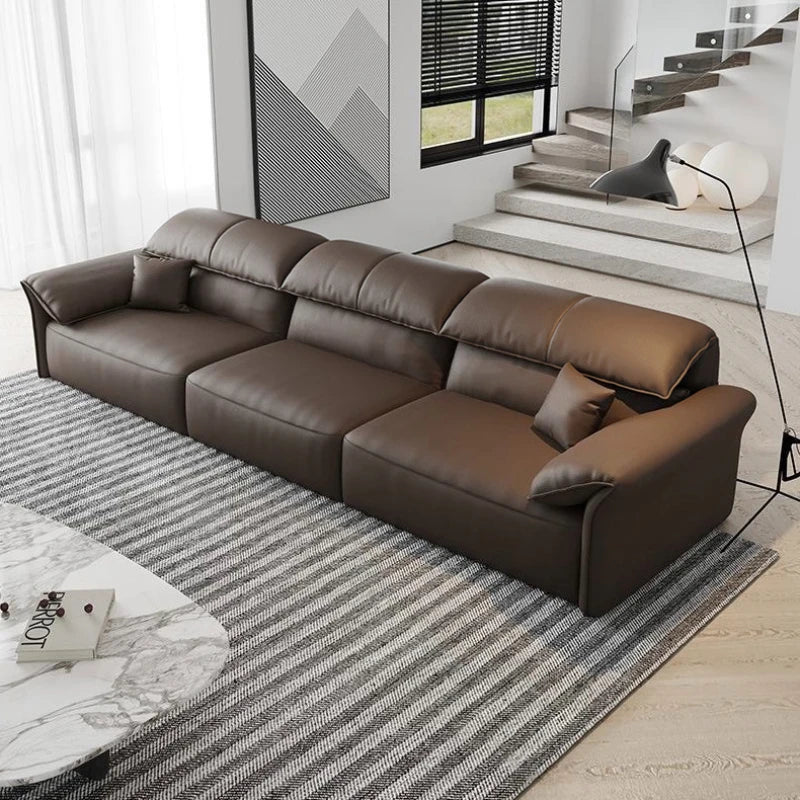 Electric Sofa Convertible for Cinema Living Room - Genuine Leather