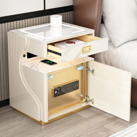 Smart Bedside Table with Safe, Wireless Charging & Bluetooth Speaker