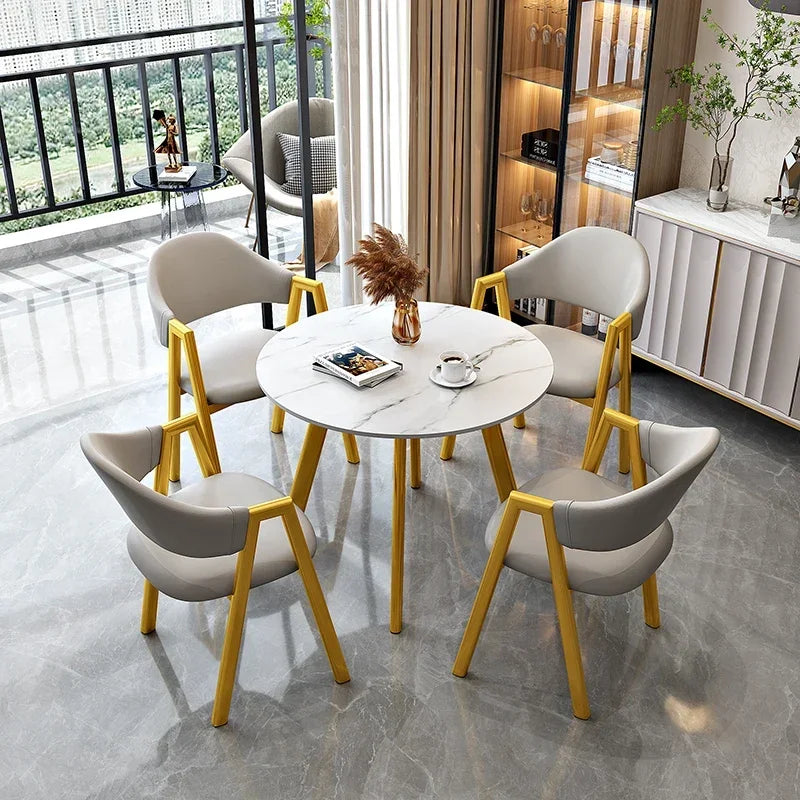 Luxury Round Dining Table: Waterproof Nordic, Modern Minimalist Design