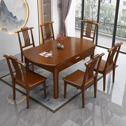 Waterproof Wooden Dining Table: Modern Rectangular, Non-Slip, Extendable, Restaurant Design