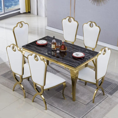 Designer Rectangular Floor Table: White Marble, Luxury, Space-Saving