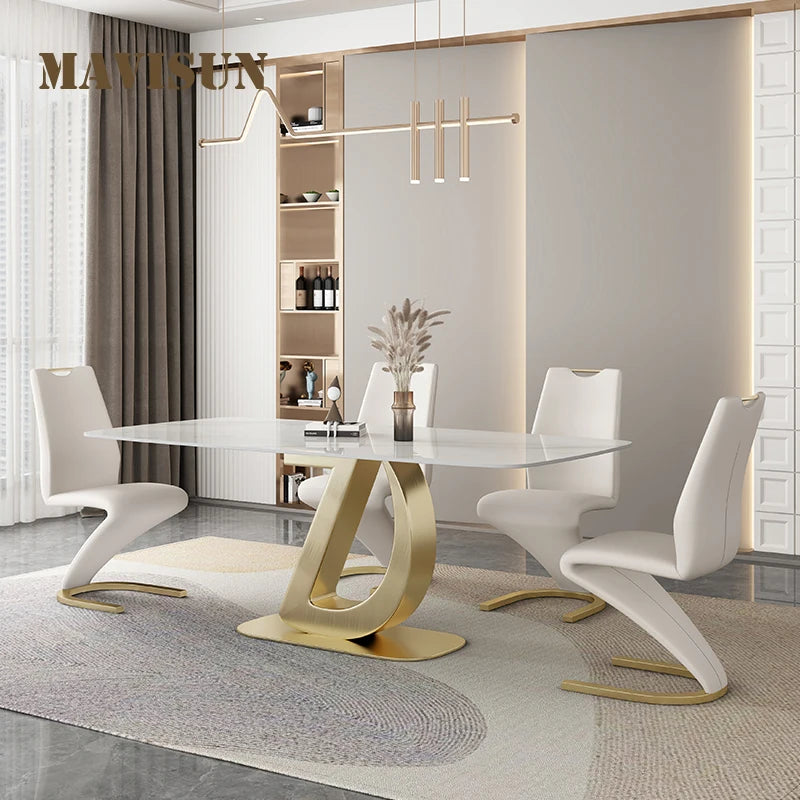 Slate Kitchen Table Set: Modern Dining, Luxury Chairs, Small Apartment, Center Combination