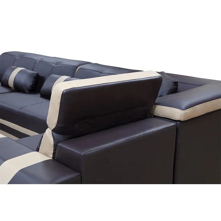 Modern Couch Living Room Sofa Set Furniture Recliner Luxury Black Pure Leather Sofa Turkey